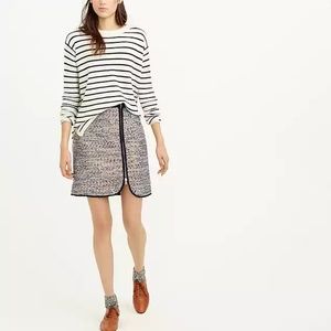 J. Crew metallic tweed zip skirt size 2